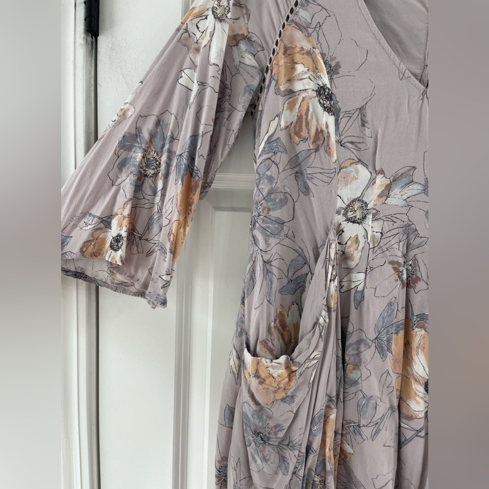 purple floral flowy dress | Free People - Picture 4 of 6